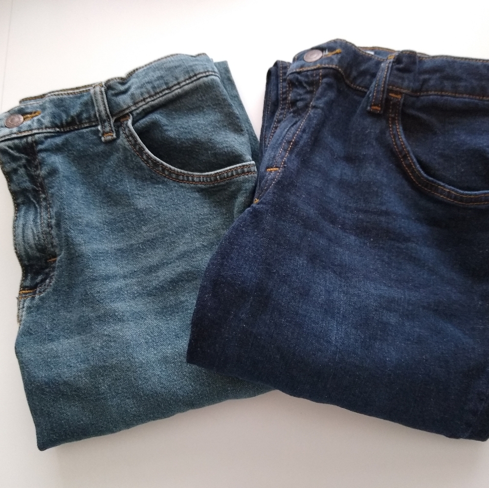 Lot of 2 boys Wrangler boot cut jeans, sz 16 Husky